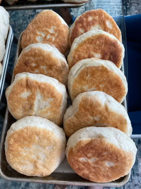 A tray of biscuits sitting on top of a table.
